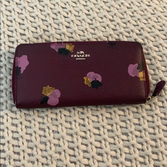 Coach Handbags - Coach accordion zip wallet purple